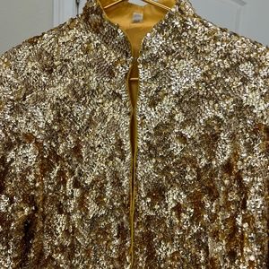 Vintage gold sequins jacket Nehru collar